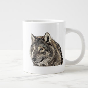 Taza De Café Gigante Cabeza del lobo