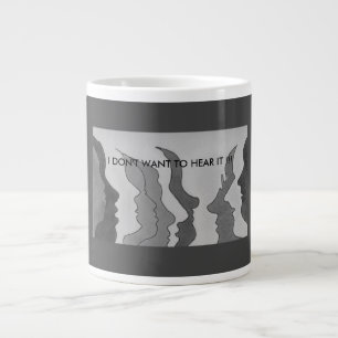 Taza De Café Gigante Cabezas calientes, ¡¡¡NO QUIERO OÍRLO!!! Coff giga
