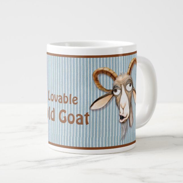 Taza De Café Gigante Cabra vieja adorable - Personalizar (Derecha)