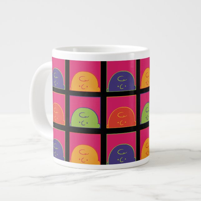 Taza De Café Gigante Cacahuetes | Arte pop moderno es Charlie Brown (Izquierda)