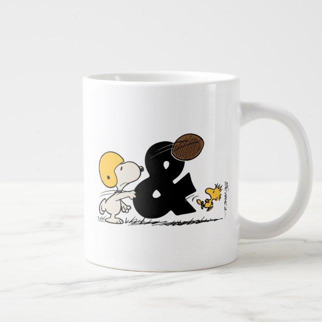 Taza De Café Gigante Cacahuetes | Fútbol Snoopy & Woodstock (Derecha)