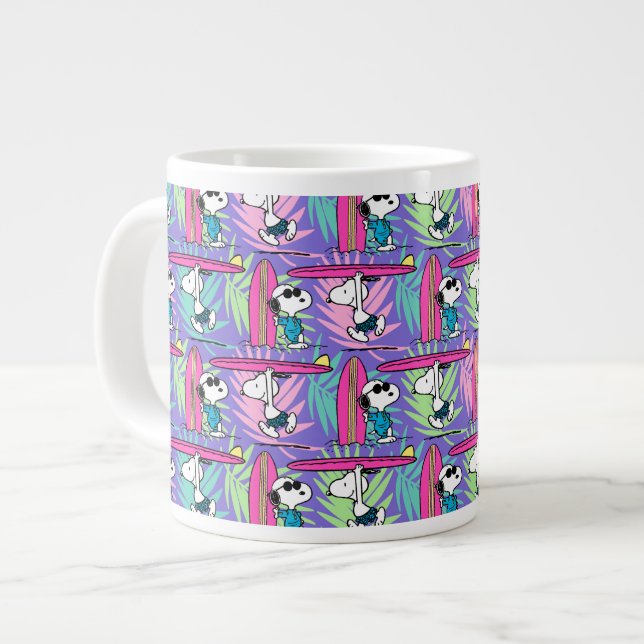 Taza De Café Gigante Cacahuetes | Patrón Snoopy Purple Surf (Izquierda)