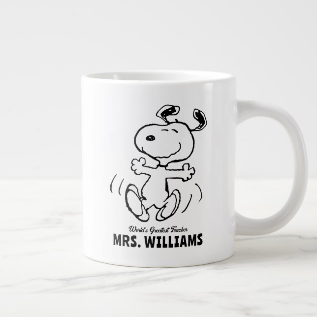 Taza De Café Gigante Cacahuetes | Snoopy Greatest Teacher Personalizado (Derecha)