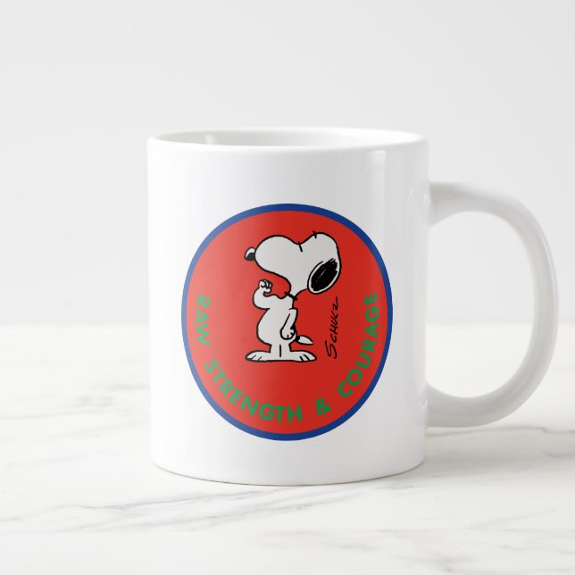 Taza De Café Gigante Cacahuetes | Snoopy Raw Strength & Courage Badge (Derecha)