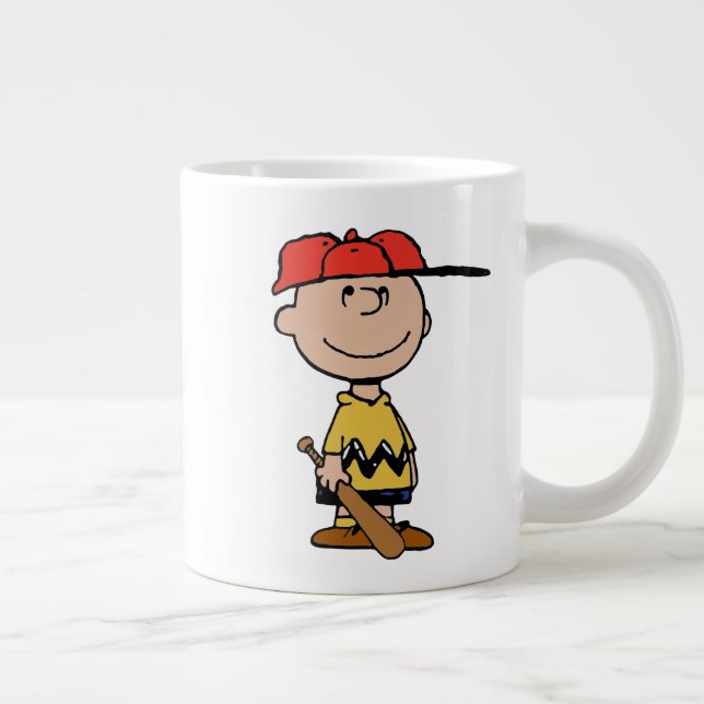 Taza De Café Gigante Cacahuetes | Sonrisa de béisbol Charlie Brown (Derecha)