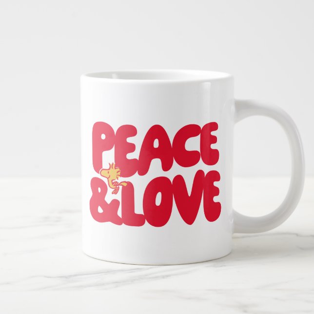 Taza De Café Gigante Cacahuetes | Woodstock de paz y amor (Derecha)