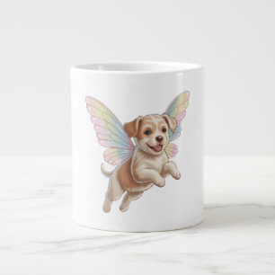 Taza De Café Gigante Cachorro Adorable con Alas de Hada Brillantes — Ma