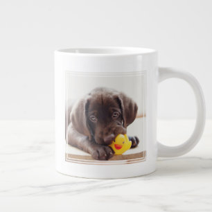 Taza De Café Gigante Cachorro de chocolate con pato de juguete