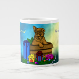Taza De Café Gigante Cachorro en una caja , Feliz Navidad