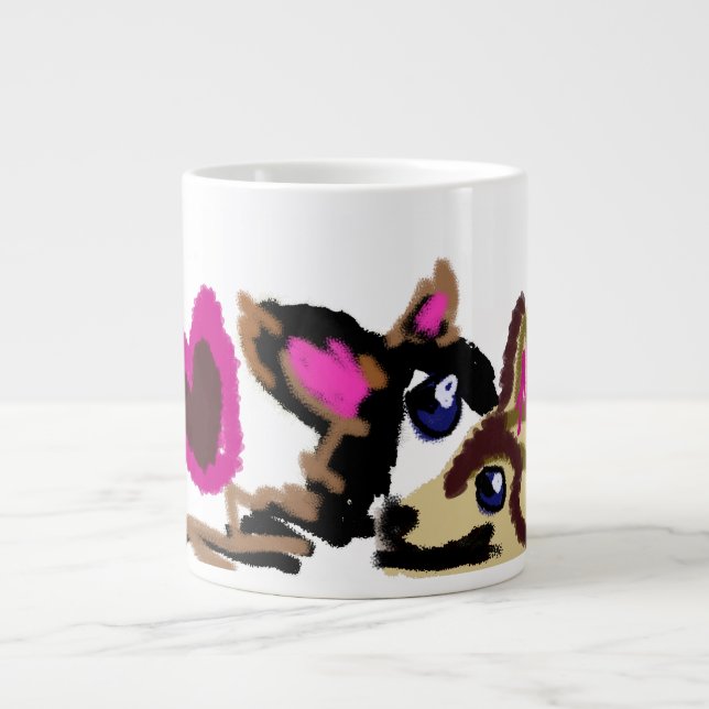 Taza De Café Gigante Cachorros Valentine (Frente)