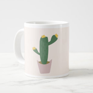 Taza De Café Gigante Cactus alto verde y amarillo del desierto