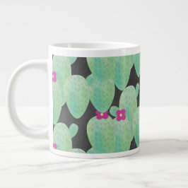 Taza De Café Gigante Cactus Art Pink Blossom