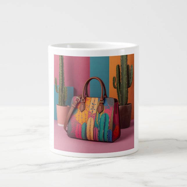 Taza De Café Gigante Cactus-Based Vegan Leather Supple Texture (Frente)