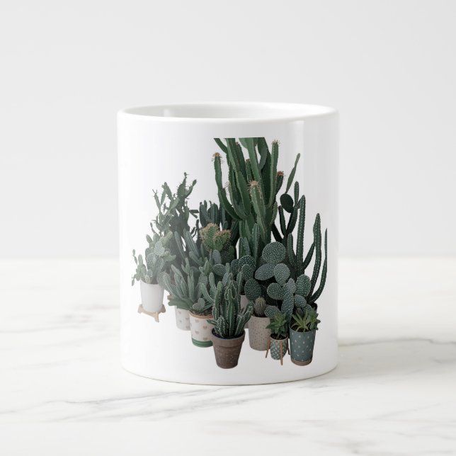 Taza De Café Gigante Cactus-Based Vegan Leather Supple Texture (Frente)