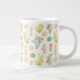 Taza De Café Gigante Cactus de pato suave y patrón suculento
