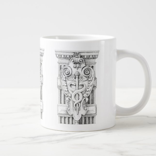 Taza De Café Gigante CADUCEUS Big White Mug (Derecha)