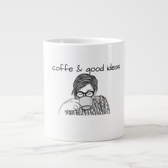 Taza De Café Gigante cafe de ideas (Frente)