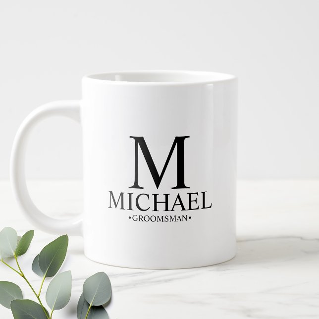 Taza De Café Gigante Café Groomsman personalizado moderno (Subido por el creador)