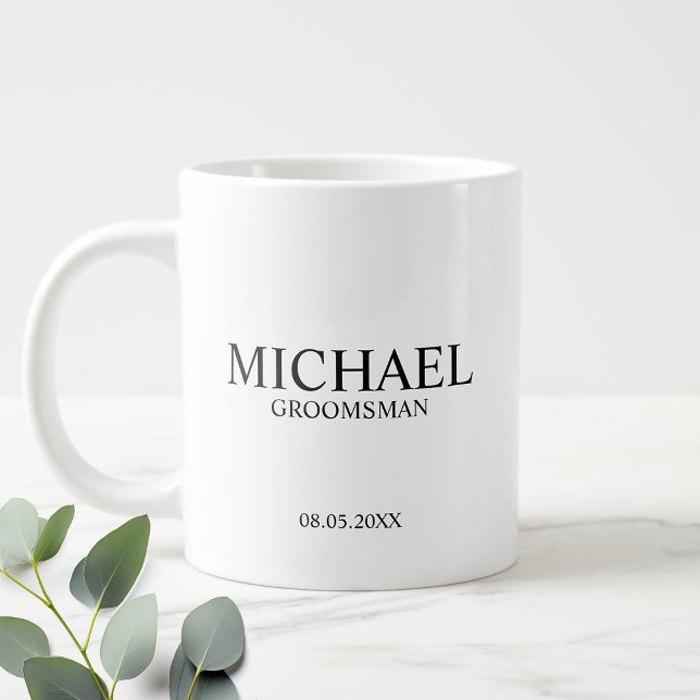 Taza De Café Gigante Café Groomsman personalizado moderno (Subido por el creador)