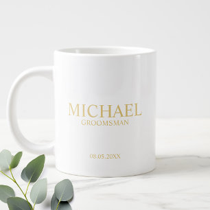 Taza De Café Gigante Café Groomsman personalizado moderno
