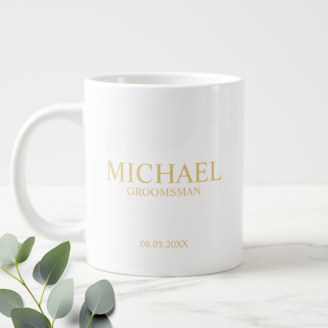 Taza De Café Gigante Café Groomsman personalizado moderno (Subido por el creador)