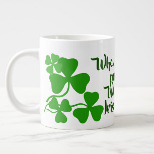 Taza De Café Gigante Café irlandés/taza perfecta 22 Irlanda trébol/blan