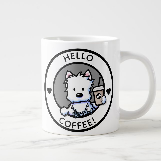 Taza De Café Gigante Café KiniArt Westie (Derecha)