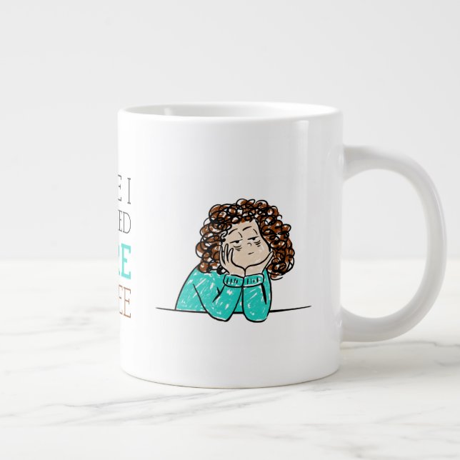 Taza De Café Gigante Café Laboral Lover Mug - Estresado + Cansado (Derecha)