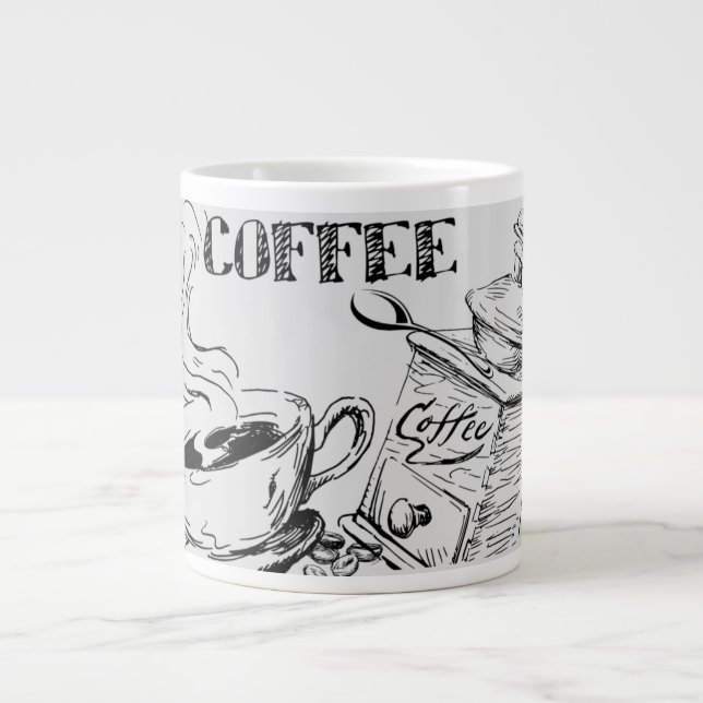 Taza De Café Gigante Café mug por día (Frente)