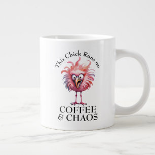 Taza De Café Gigante Café y Caos Frase Divertida