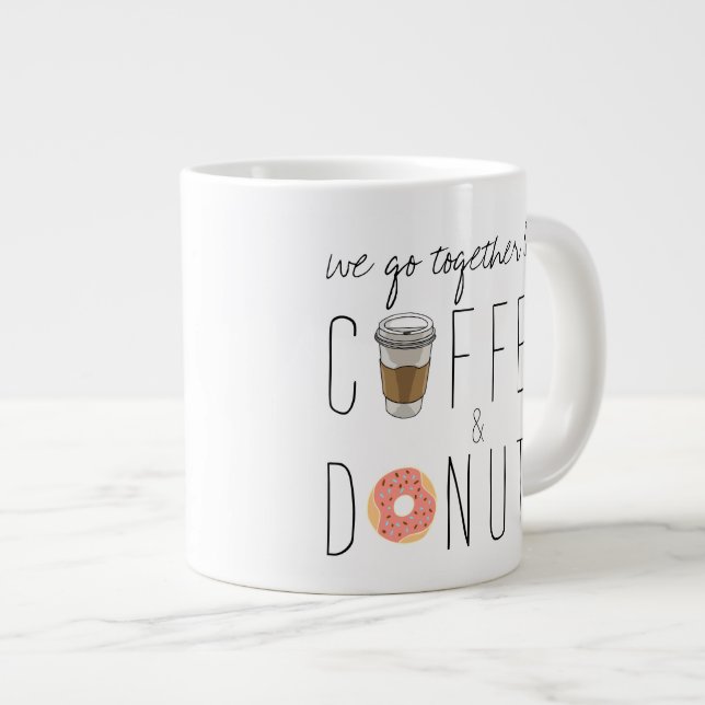 Taza De Café Gigante "Café y donuts" Jumbo Mug (Derecha)