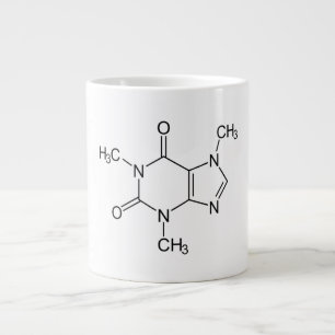 Taza De Café Gigante Cafeína Molécula Química Átomos de café