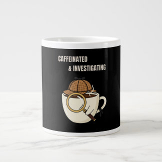 Taza De Café Gigante Caféinado e Investigando | Café Misterio Acogedor