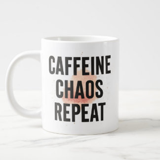 Taza De Café Gigante Caffeine. Chaos. Repeat. – Neon Cyberpunk Coffee M