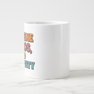 Taza De Café Gigante Caffeine Chaos y Creatividad Mug - Funky Retro