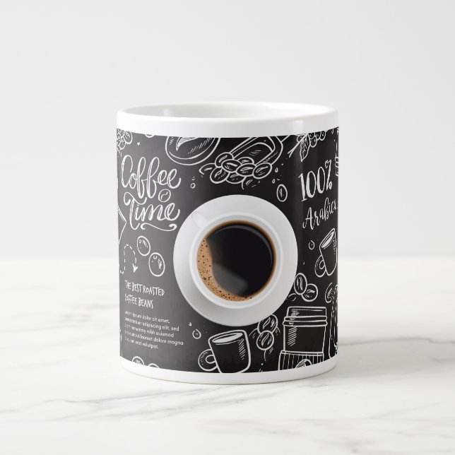 Taza De Café Gigante "Caffine Chronicles: Mug cerámica artesanal" (Frente)