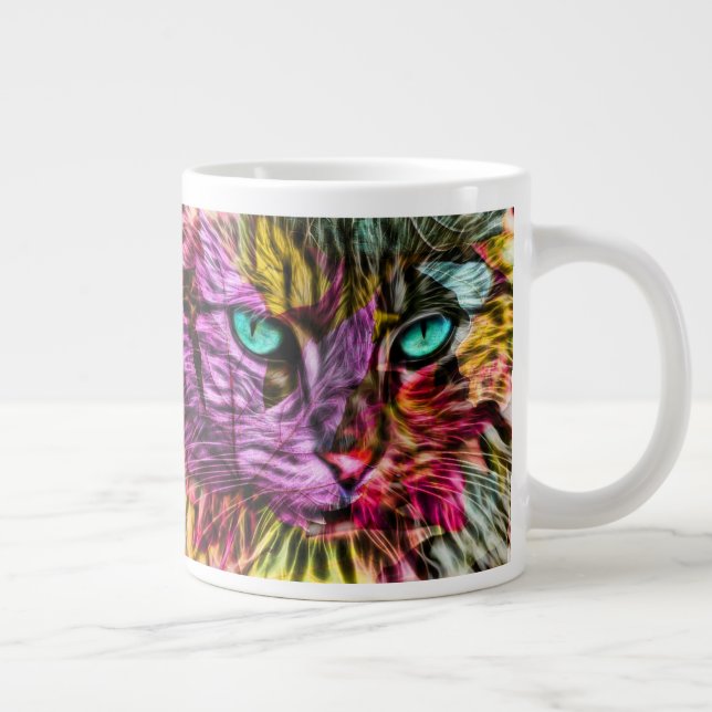 Taza De Café Gigante Caída de Gato Gato Gatito deja un diseño artístico (Derecha)