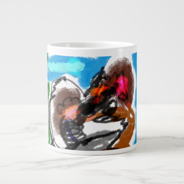 Taza De Café Gigante Caja de Keepsake con joyas de madera (Frente)