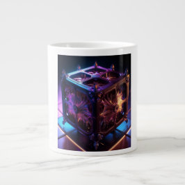 Taza De Café Gigante Caja de Música Reflectante Fractal Steampunk