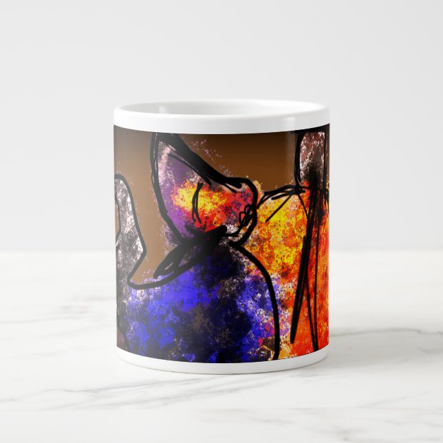 Taza De Café Gigante Calabaza de gato negro (Frente)