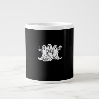 Taza De Café Gigante Calabaza espeluznante sosteniendo café
