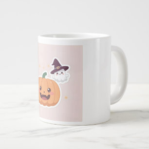 Taza De Café Gigante Calabaza Kawaii Halloween