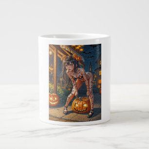 Taza De Café Gigante Calabaza Monstruosa de Halloween y Chica Zorra Mur