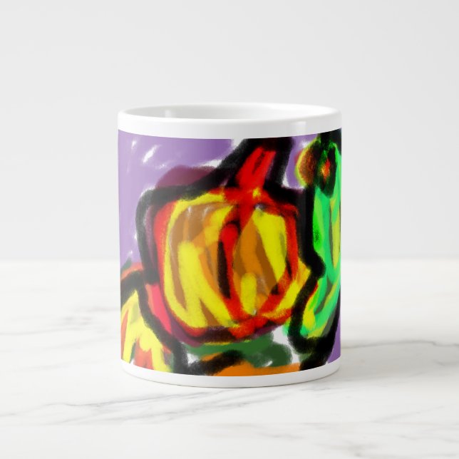 Taza De Café Gigante Calabaza y calabaza encantadora (Frente)
