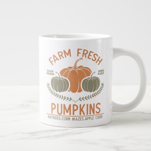 Taza De Café Gigante Calabazas frescas de granja | Hand Picked (Derecha)