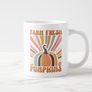Taza De Café Gigante Calabazas frescas de la granja retro