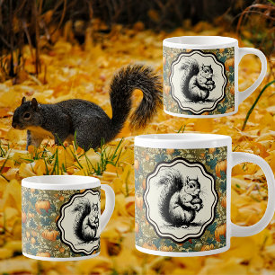Taza De Café Gigante Calabazas personalizadas William Morris y ardilla