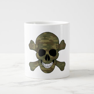 Taza De Café Gigante Calavera De Camuflaje Y Mugre De Crossbone