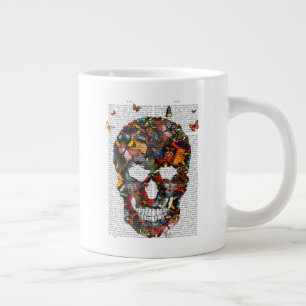 Taza De Café Gigante Calavera mariposa