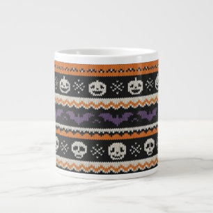 Taza De Café Gigante Calavera y murciélagos de Halloween, de estilo lis